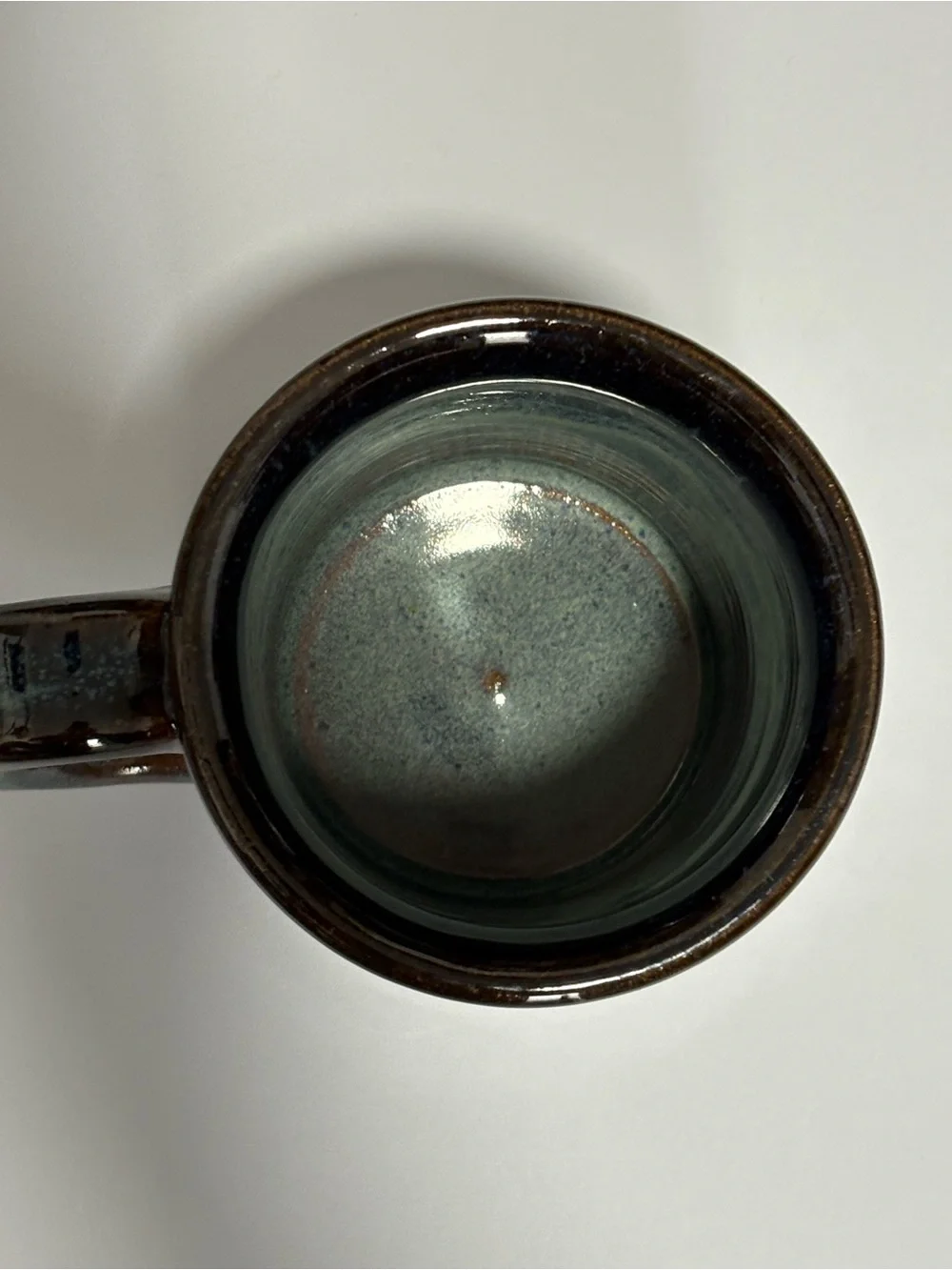 Handcrafted Stoneware Mug in Blue-Green Glaze